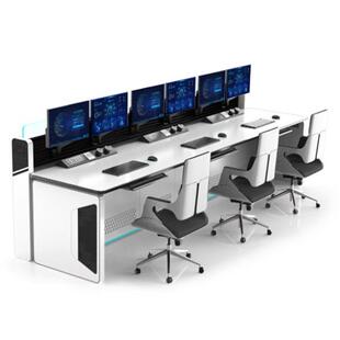 监控台安防指挥中心操作台钢木结合调度台控制台电视墙三联控制台