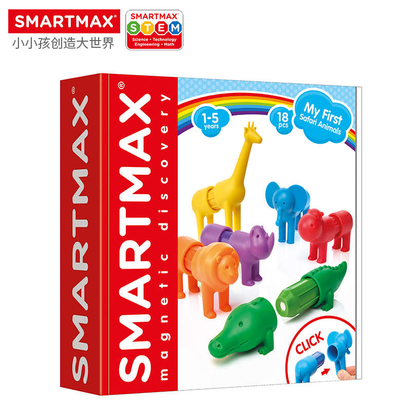 SMARTMAX 动物连连乐 儿童磁力棒益智玩具1-5岁18PCS