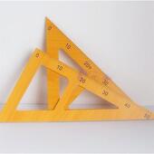 包邮 教学用木质三角板 教师教具 50cm大号三角尺套装 量角器圆规