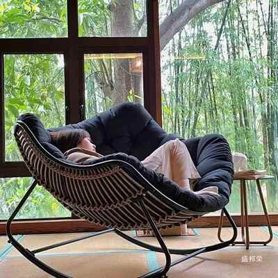 人懒台单人沙发休闲摇鸟窝家用睡觉客厅可摇椅成人阳轻摇DRB椅奢