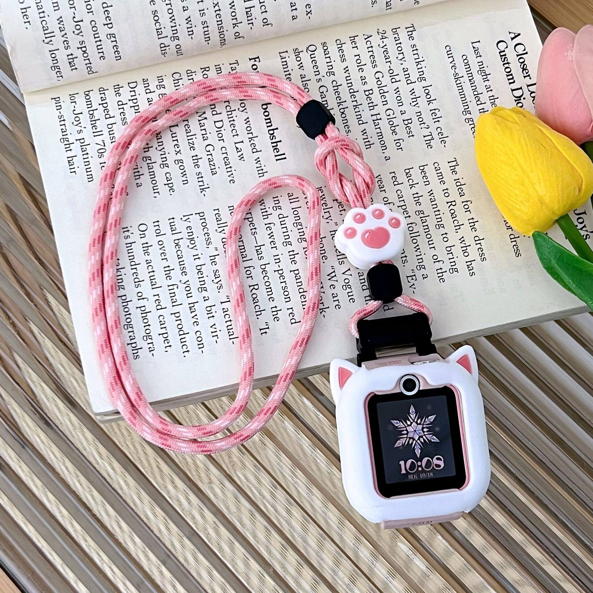 适用华为儿童电话手表4pro/5挂脖保护壳套3s/3pro超能版4x新耀版