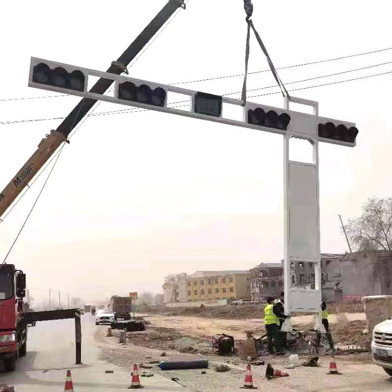 道路信号灯杆一体化悬臂式红绿灯杆LED单臂交通信号灯杆厂家