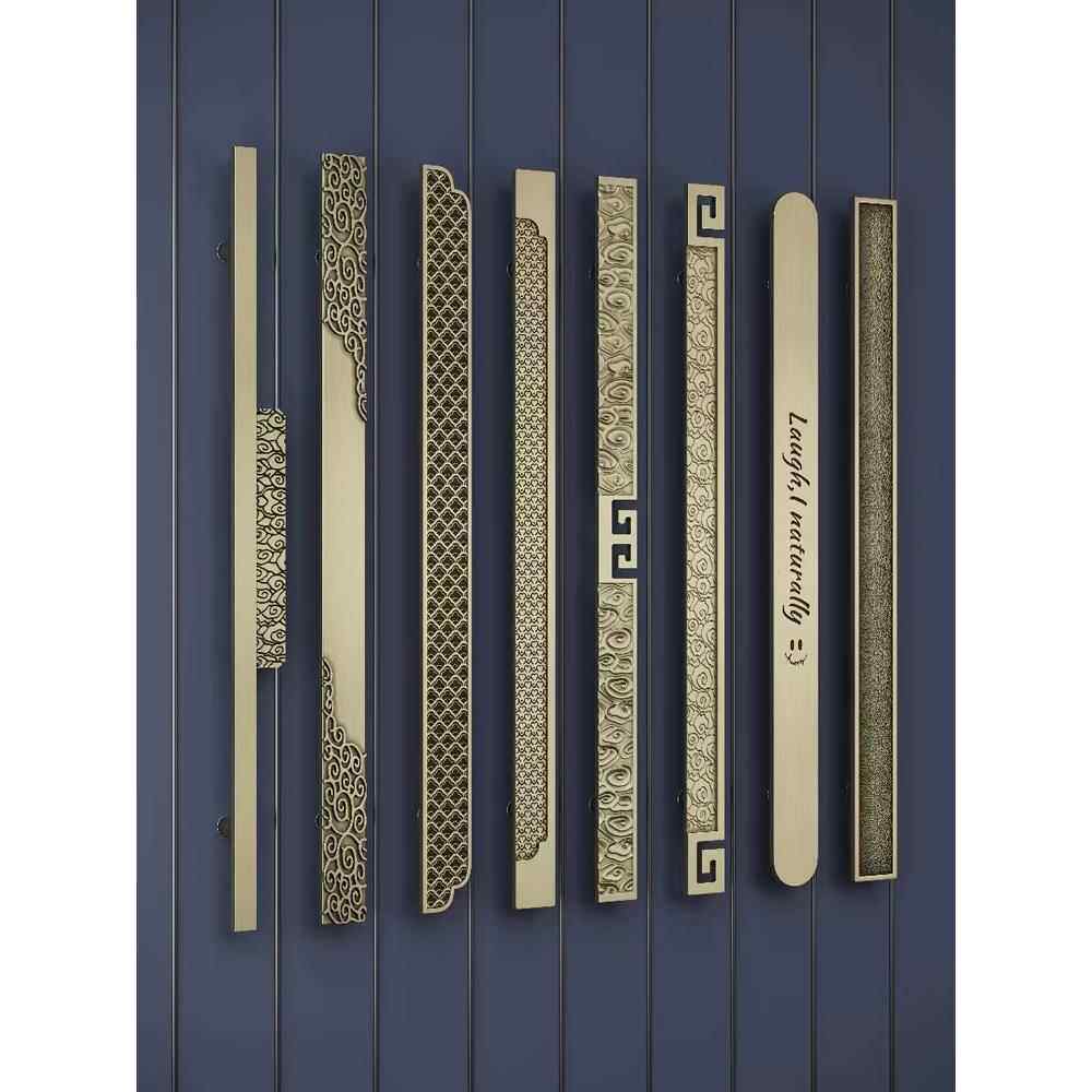 新中式高端玻璃门拉手有框无框推拉门把手可定制LOGO规格可定制