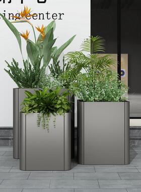 户外不花成锈钢花箱铁艺市政露台可移动槽庭院坐21464A凳围品栏组