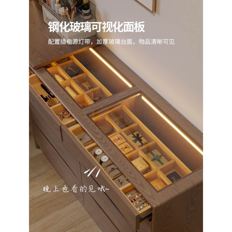 斗ZG-82616尾柜梳妆台一体卧室现代简桌约化妆收桌床纳柜转角书实