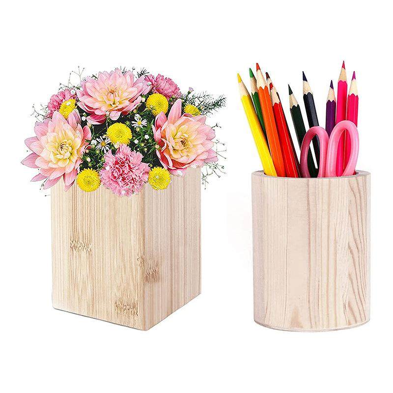 diy木质笔筒笔筒笔筒木白笔筒