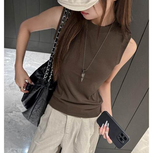 Small round neck sleeveless top for men and women, bottom