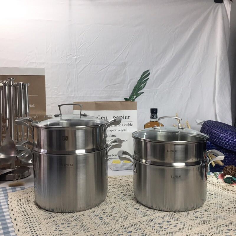 S5881810不锈钢大容量锅三层钢一体成型蒸锅多功能锅烧水锅2024cm