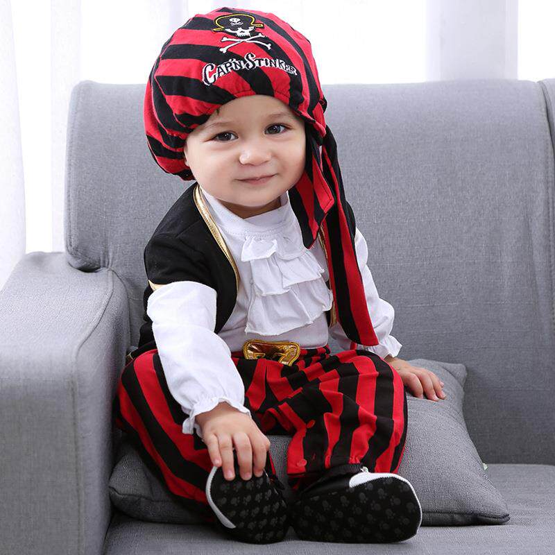 Halloween Pirate Baby Bodysuit Hooded 3-Piece Set