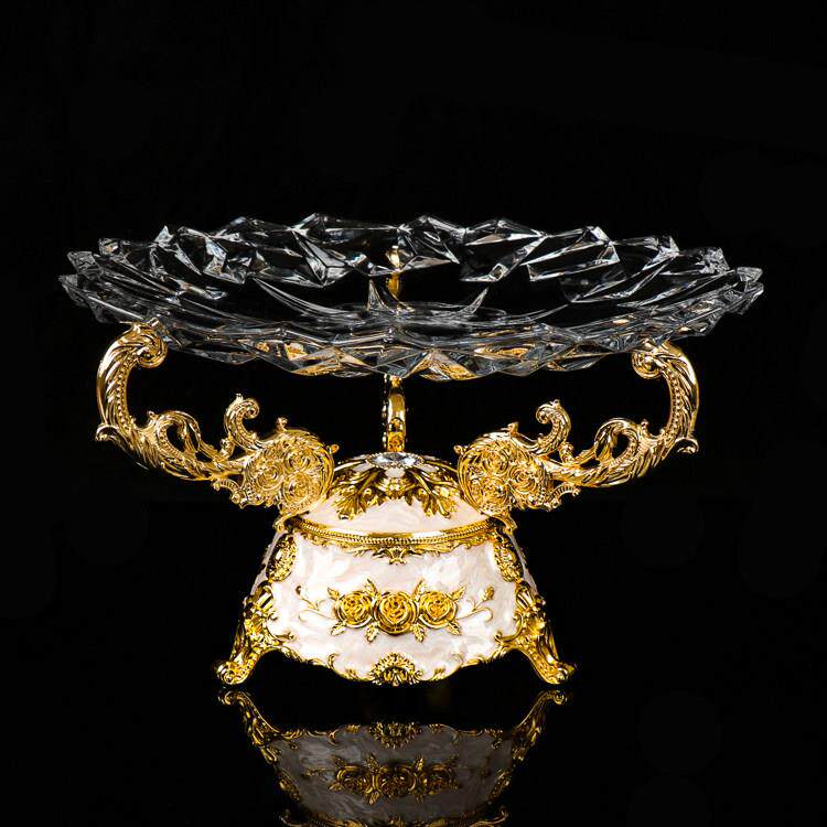 欧式合金玻璃水果盘 ktv摆台用品 创意干果盘 包邮夜总会耐用支架