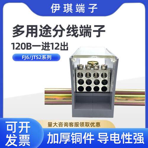 FJ6/JTS2C-120B/12X10一进十二出接线端子分理线盒多用途电线延长