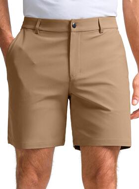 Mens Casual Shorts Beach Men Khaki Lightweight Cotton Blend