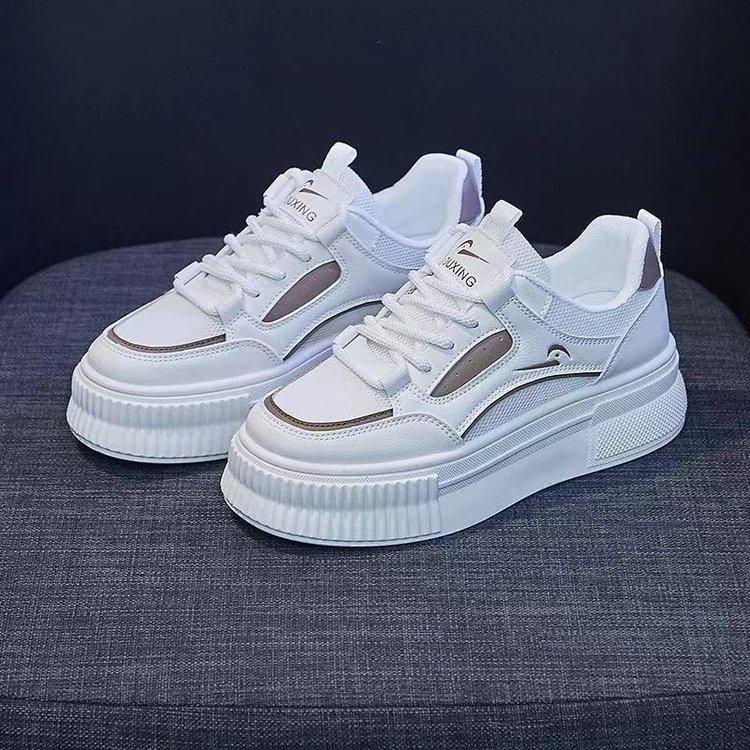 ins女学生小白韩版厚底老爹鞋