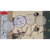 中国风空白绢扇古典团扇国画水彩 工笔熟绢扇面 空白团扇 绘画扇