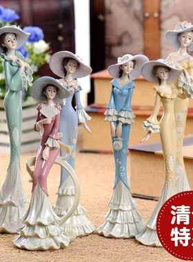【闭店清仓】欧式树脂家居装饰品创意客厅维多利亚女郎摆件礼物92