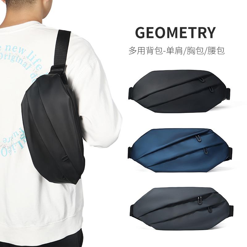 精选新款男士单肩包学生休闲ins日系挎包皮膜潮牌斜挎包防水腰包