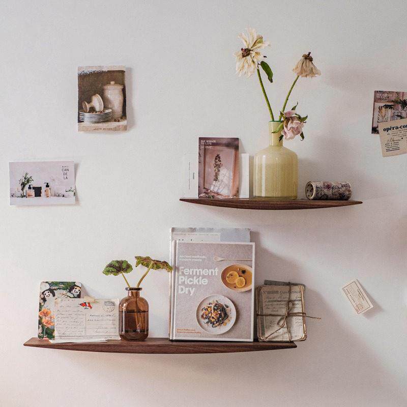 掬涵实木墙上置物架一字隔板墙面电视墙壁架客厅卧室挂墙隔板