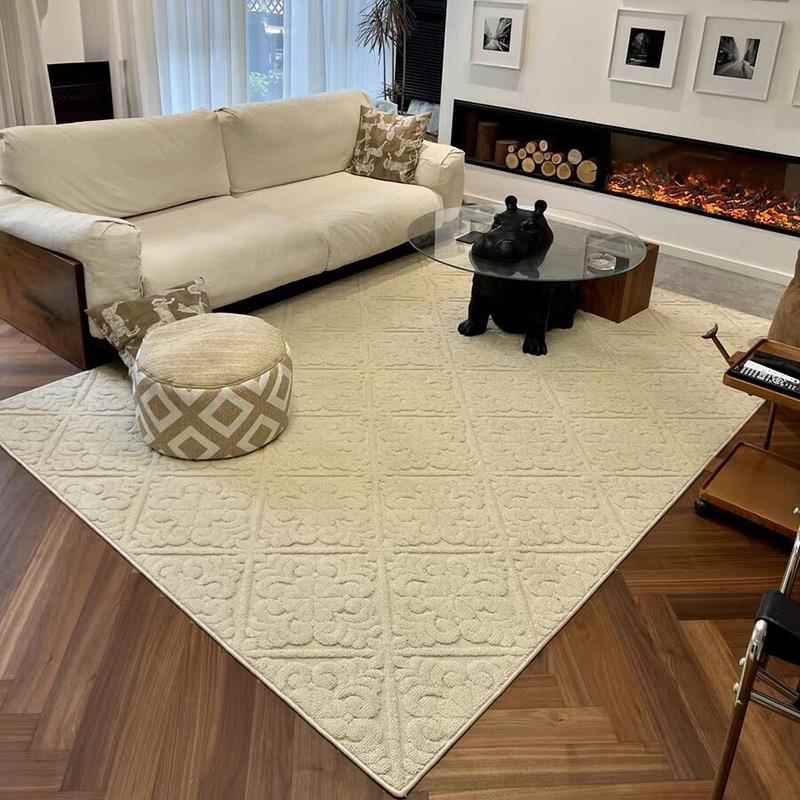 高档客厅地毯法式现代轻奢寂侘风边茶几毯简约北沙发家用床毯地垫