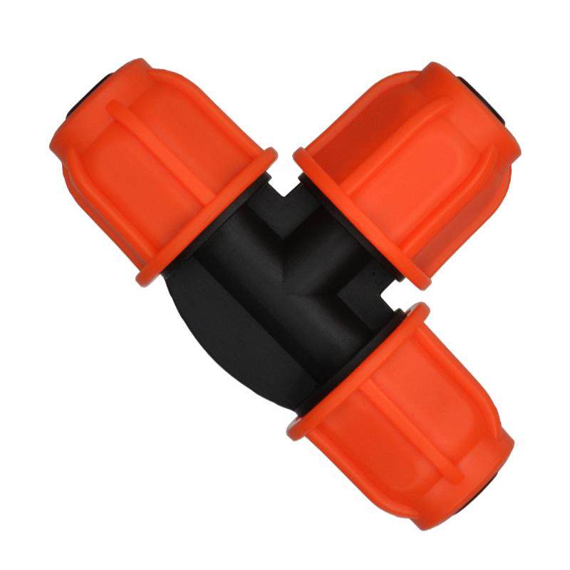 园艺浇花毛管三通堵头9/12管快接分水器滴灌雾化喷头连接件带锁扣