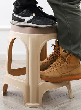 凳4桌高凳防滑餐凳塑料凳子加厚家用熟胶张方凳8036客厅简约10包