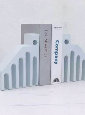 现代简约欧式树脂台阶书档摆件样板房售楼处书房建筑书挡品摆设