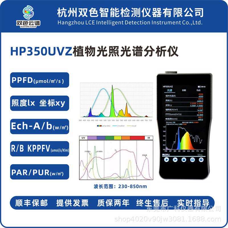 色温测试仪照度计双色植物灯光合红外紫外辐照频闪亮色温测试仪