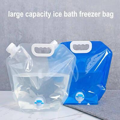 5/10L Foldable Drinking Water Bag Transparent Outdoor Campin