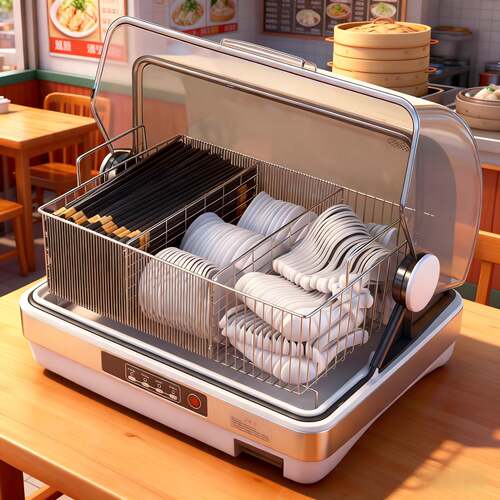 筷子消毒机碗碟勺子烘干消毒收纳一体自助饭厅食堂饭店商用消毒柜