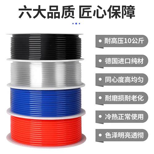 PU8*5高压气管空压机 气动软管外径8MM气泵12/10*6.5/6*4*2.5气线