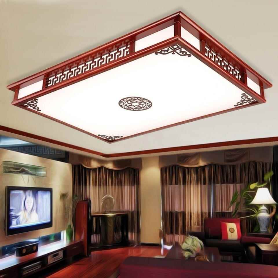 新中灯式长方形厅灯房间餐37938顶厅灯中式灯具2025新客款灯具Led