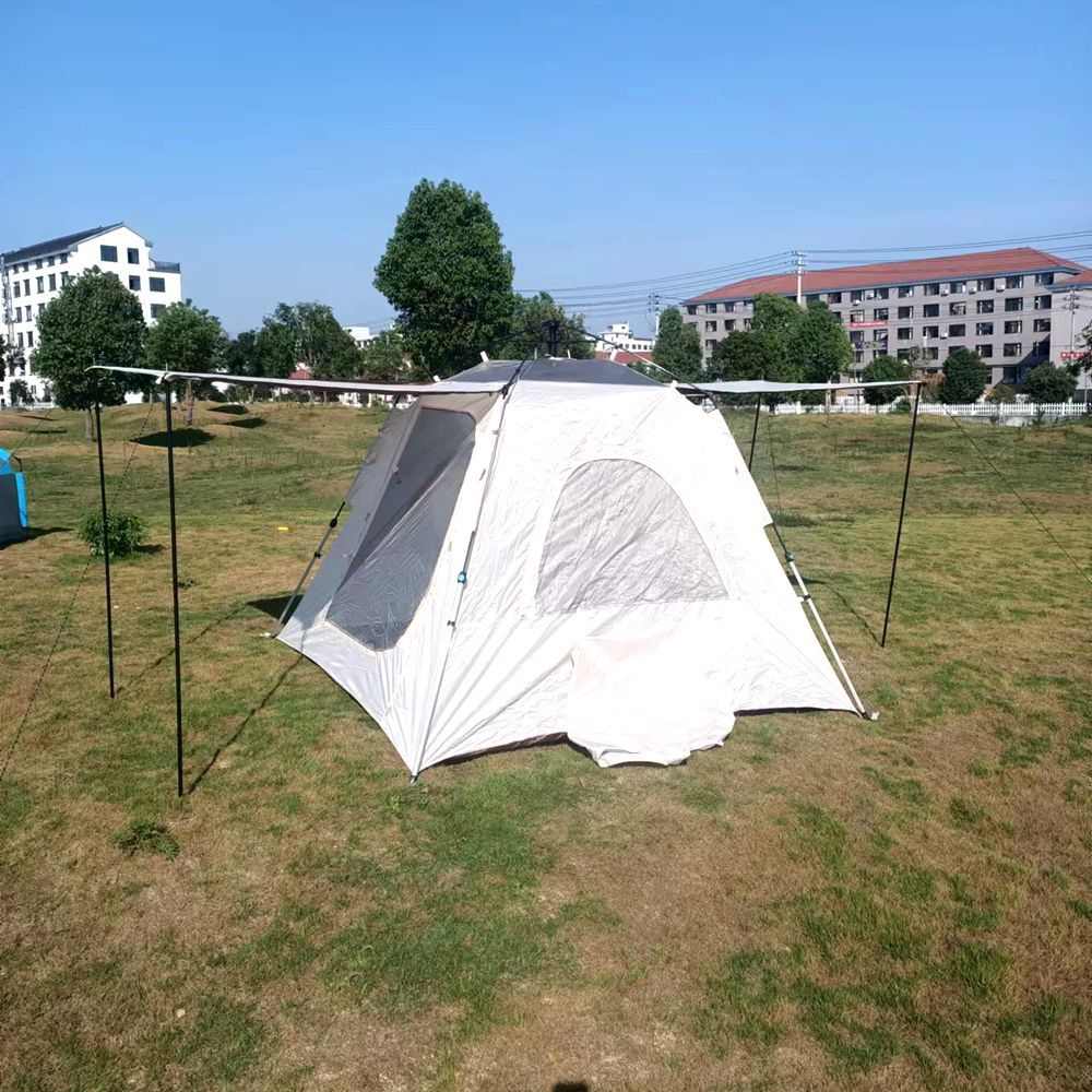 户外帐篷全自动折叠四角帐露营伸缩铝杆帐篷纱网免搭建防雨遮阳棚