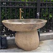 鹅石899户外洗外衣池阳台原石洗漱盆室原庭院水池卵一体石洗衣槽