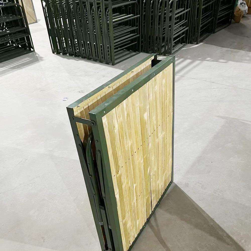 折叠床 竹片折叠床工地床两折折叠床 陪护折叠床简易便携单人床