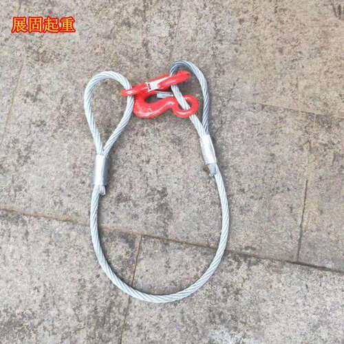 两头钩钢丝绳吊具双钩索具压制镀锌无油拖车绳起重吊带模具吊装绳