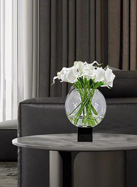 现代简约仿真白色手感P摆U蹄莲艺软花装茶080几餐厅售楼马部洽谈
