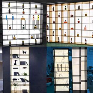 不锈钢发光展示柜酒柜亚克力发光背板钢板柜不锈钢书柜金属装饰柜