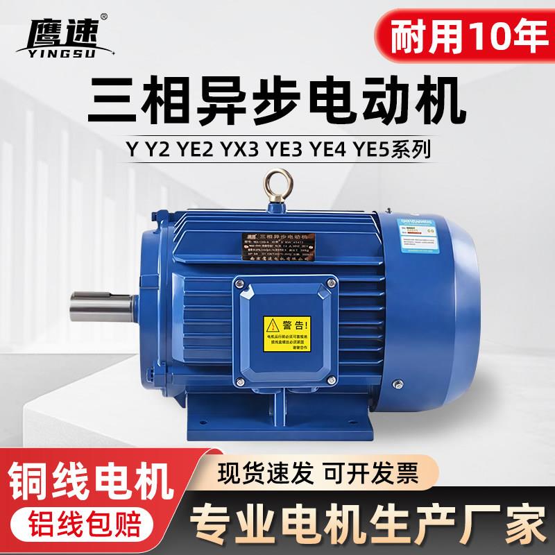 全铜三相异步马达YE3/YE2/Y90L-4级0.75/1.1/2.2/4/6/5.5KW380V