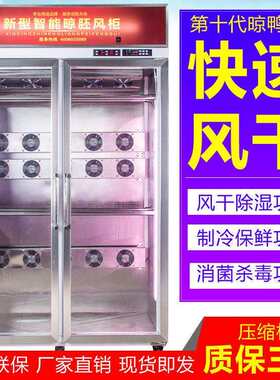 第十代智能烤鸭风干柜烧鸭烧鹅烧腊烘干机吹鸭坯机风冷晾胚柜保鲜