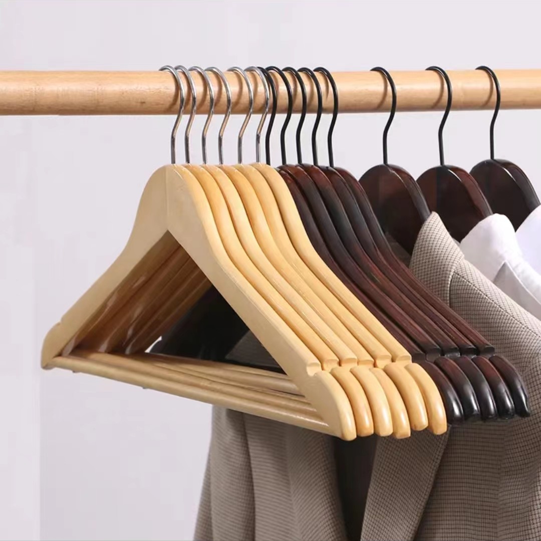实木衣架挂衣防滑无痕衣柜木质挂衣服架子家用衣撑晾衣架酒店同款