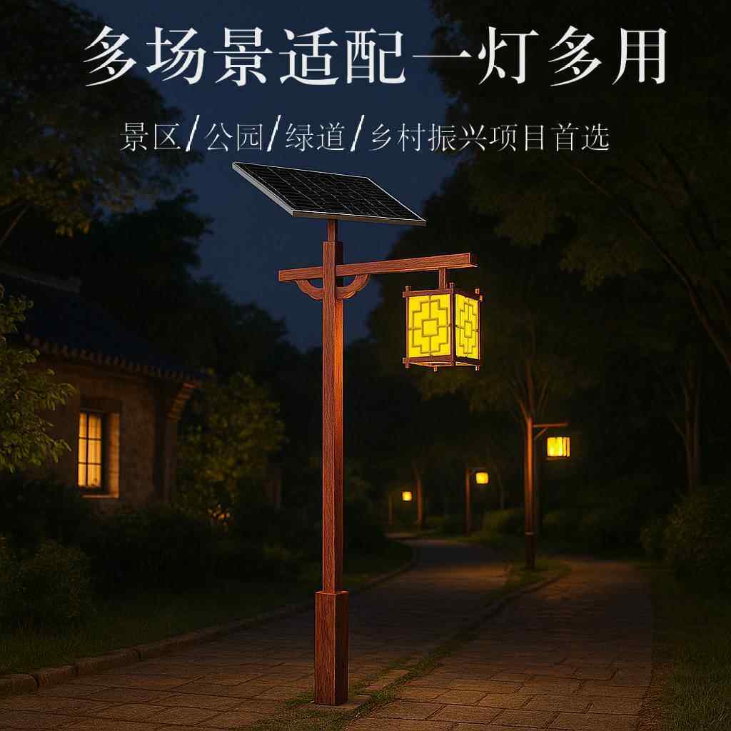 太阳能中式庭院仿区木纹古光控公园镇文化景乡灯特色民族村景观灯