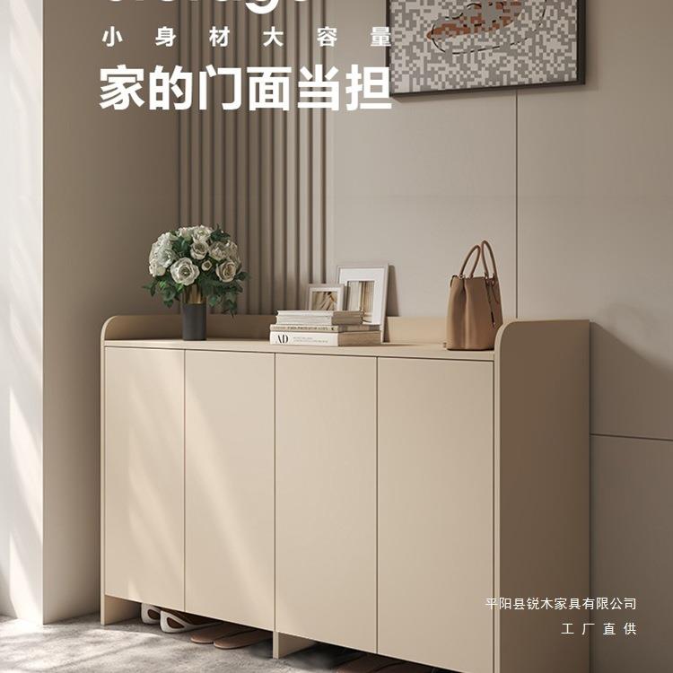 鞋柜家用门口新款2025爆款入户储物柜大容量多层纯实木玄关柜一体