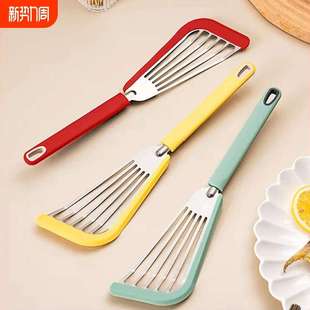 不粘锅专用锅铲硅胶不锈钢蝴蝶煎铲漏铲煎饼煎蛋铲子斜口铲防烫