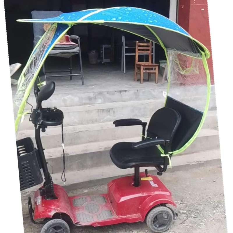 老年代步车雨棚老年遮阳棚电动三轮四轮电动车全包两用防晒防雨伞
