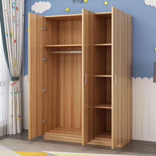 实木质简易儿童收纳简约现代大衣橱经济型卧室成人组装宿舍办公室