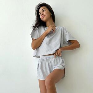 Effortless Striped Lounge Set Cozy Knit Pajama Duo