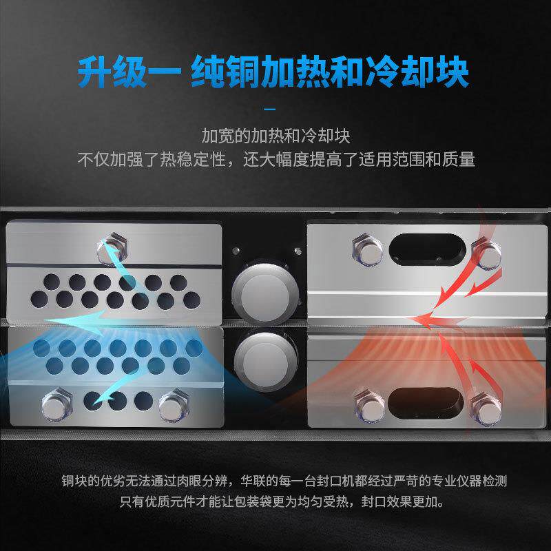 778墨轮印连续封口商用机工业15KG大袋塑封机可升降调封速袋子热