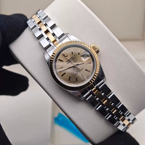 经典款9.8新 帝舵公主系列精钢18K金自动机械腕表25MM女表92413