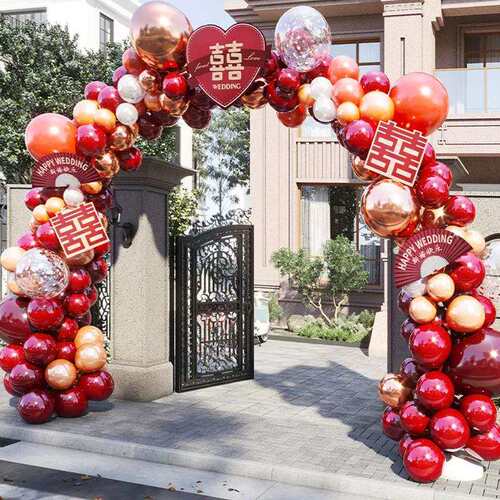 帝熙气球拱门结婚新款立柱路引农村门口装饰庭院布置室外