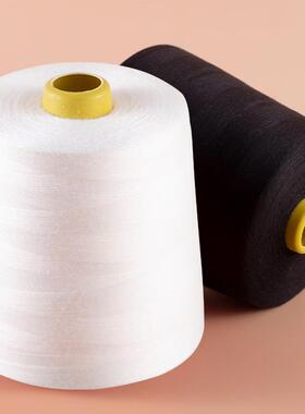 缝纫机线家用大卷8000码缝衣服线402宝塔线白黑色细线锁边线