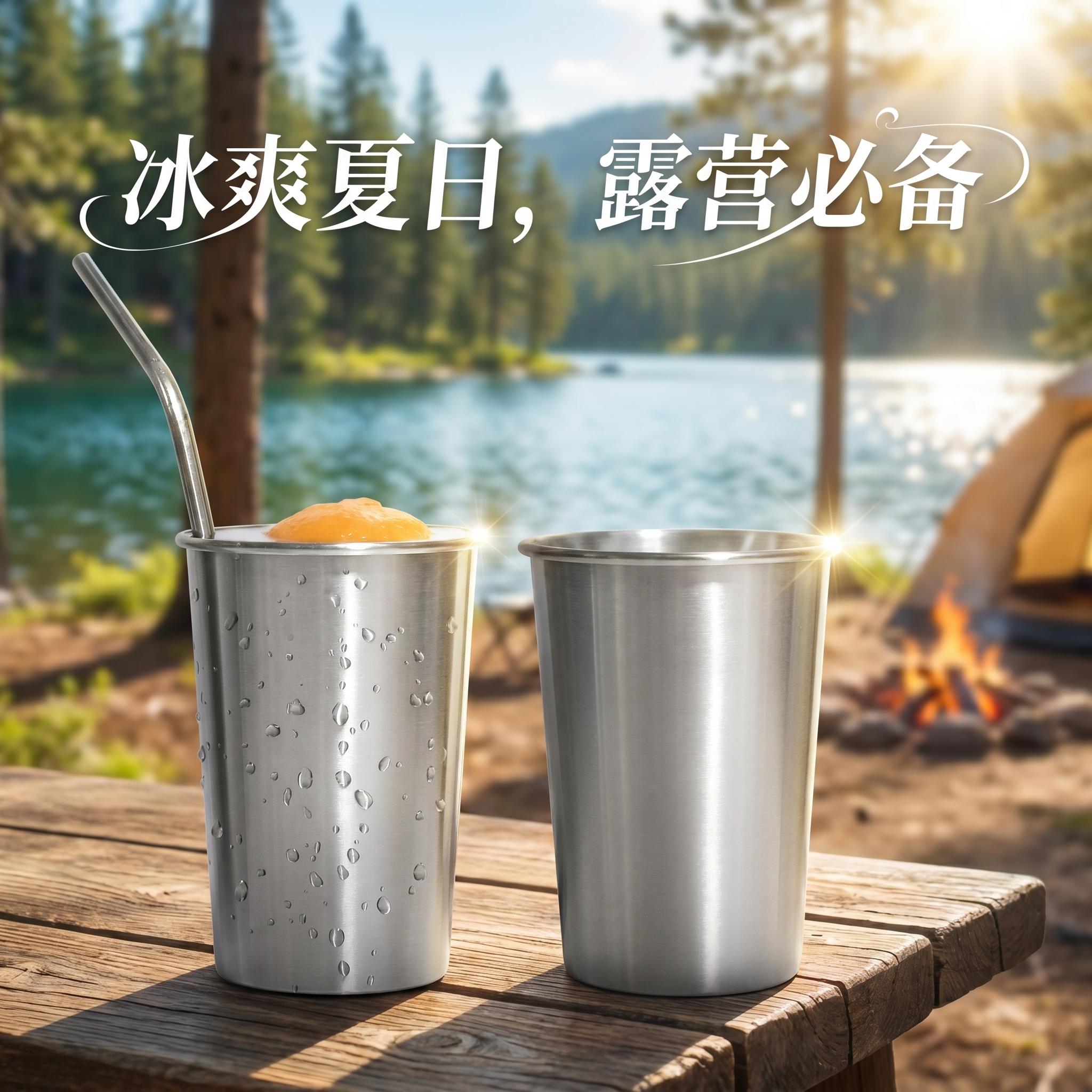 2026夏季新款不锈钢啤酒杯大容量外出小型可携式户外露营可用便利
